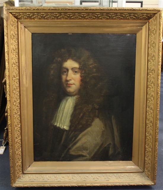 Late 17th century English School Portrait of a gentleman 29 x 23in.